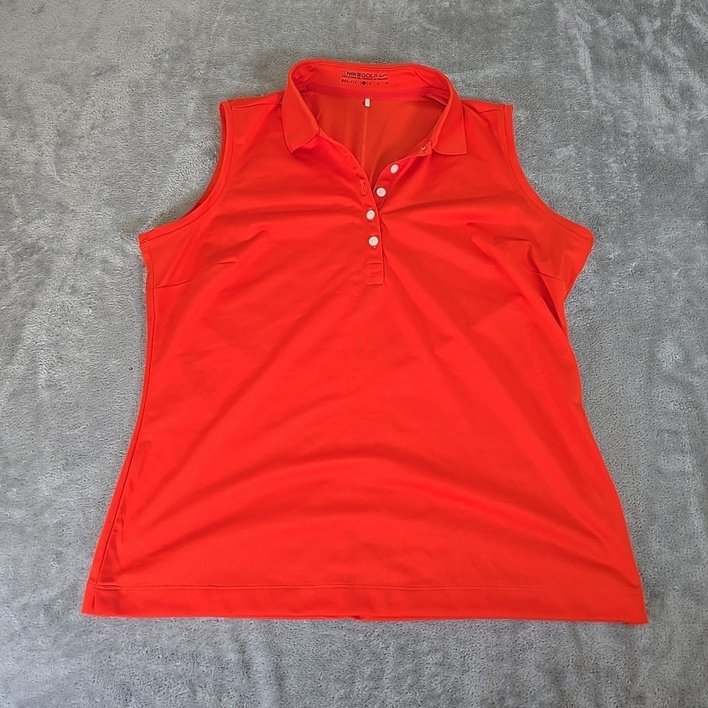 Nike Women's Sleeveless Polo Top in Bright Red